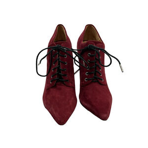 L.A.M.B Womens Burgundy Isabella Wine Suede Leather Stiletto Booties Size‎ 5.5M
